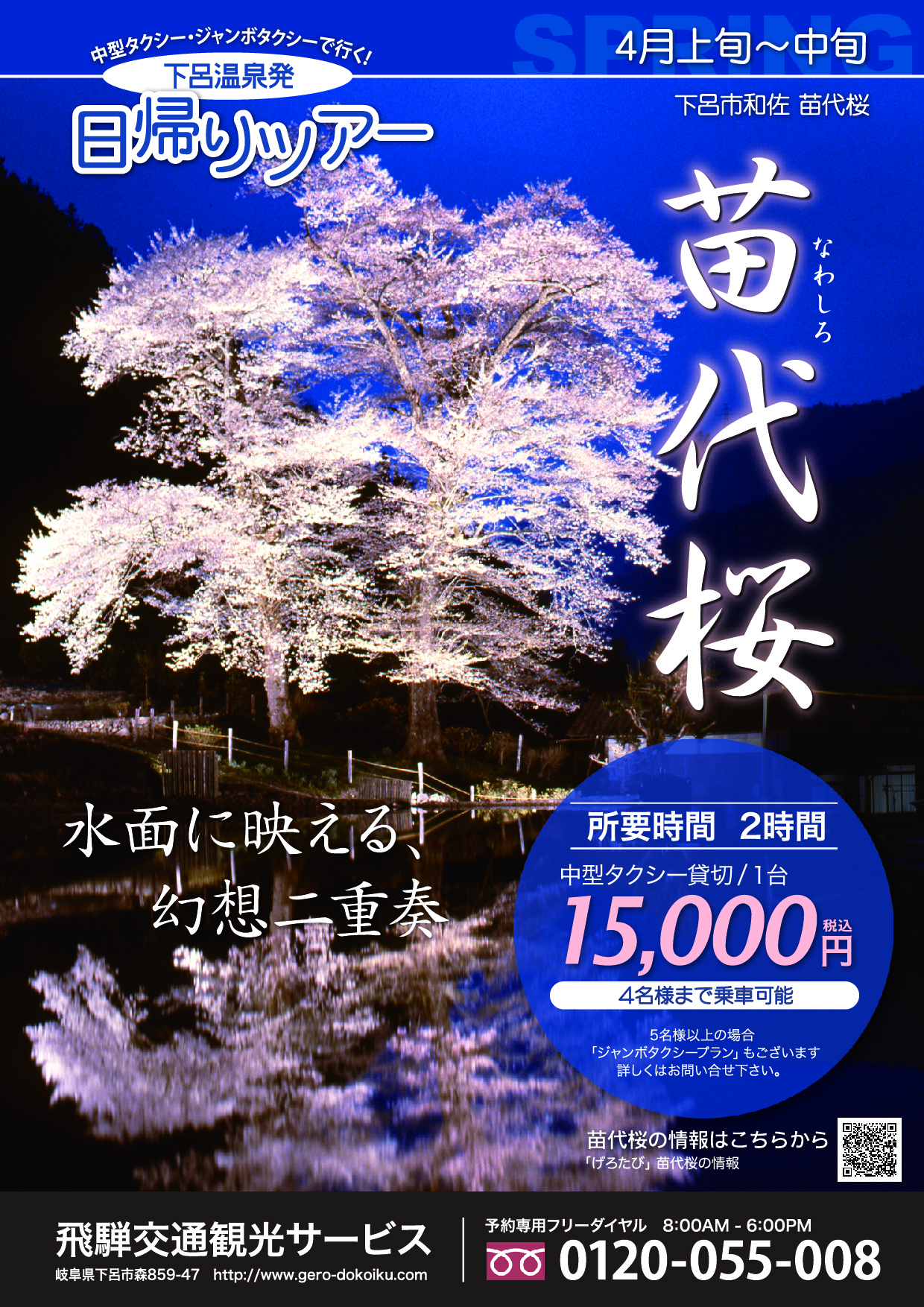 【ヒダタクシー】下呂の桜の名所『苗代桜』をご案内します。